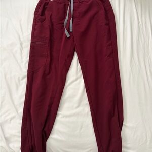 Figs Women's Zamora Burgundy Jogger Scrub Pants